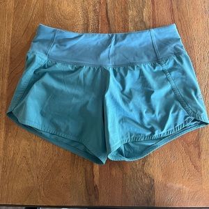 Lululemon Teal/Turquoise Speed Up High Rise Lined Short 2.5”